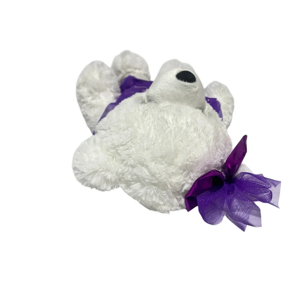 2025 Holiday Time Snowflake Girl Teddy Bear Sparkle Purple Dress Bow 20